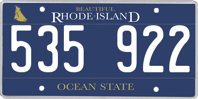 RI license plate 535922