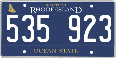 RI license plate 535923