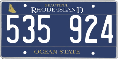 RI license plate 535924