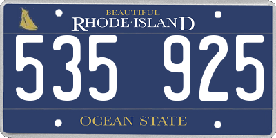 RI license plate 535925