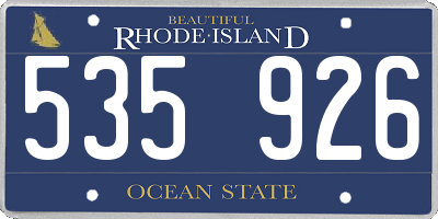 RI license plate 535926