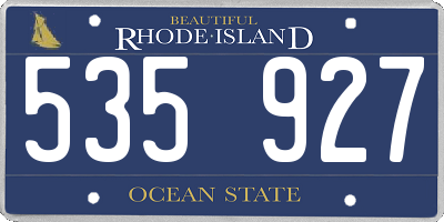 RI license plate 535927