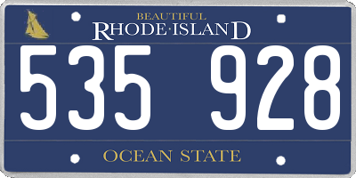 RI license plate 535928