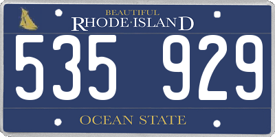 RI license plate 535929