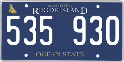 RI license plate 535930