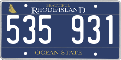 RI license plate 535931