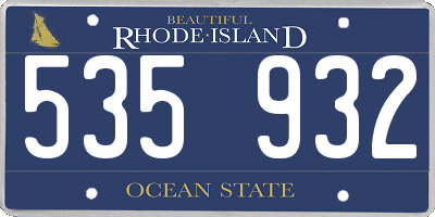 RI license plate 535932
