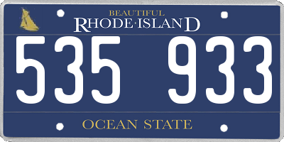 RI license plate 535933
