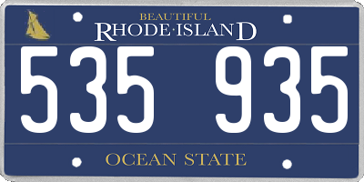 RI license plate 535935