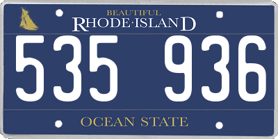 RI license plate 535936