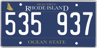 RI license plate 535937