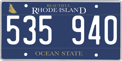 RI license plate 535940