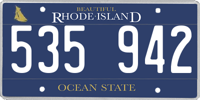 RI license plate 535942