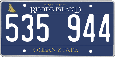 RI license plate 535944