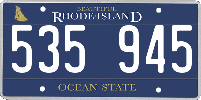 RI license plate 535945