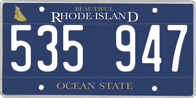 RI license plate 535947