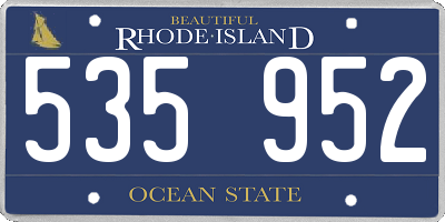 RI license plate 535952