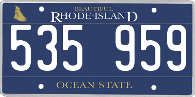 RI license plate 535959