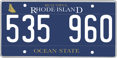 RI license plate 535960