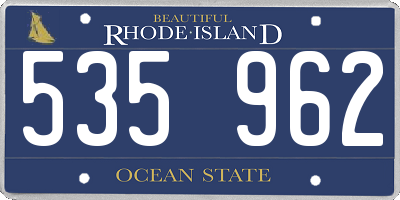 RI license plate 535962