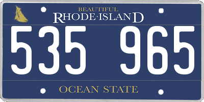 RI license plate 535965