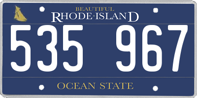 RI license plate 535967