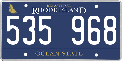 RI license plate 535968
