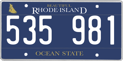 RI license plate 535981