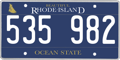 RI license plate 535982