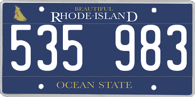 RI license plate 535983