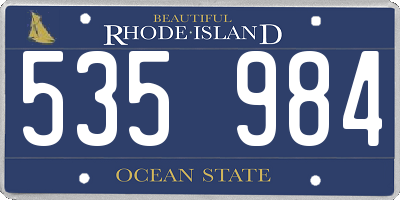 RI license plate 535984