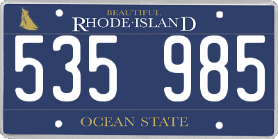 RI license plate 535985