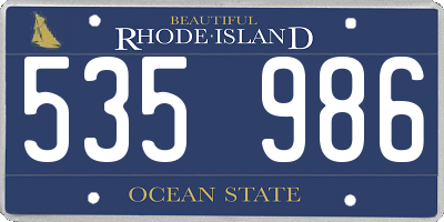 RI license plate 535986