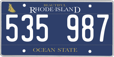 RI license plate 535987