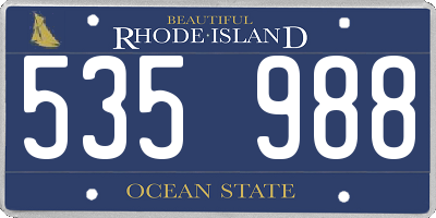 RI license plate 535988