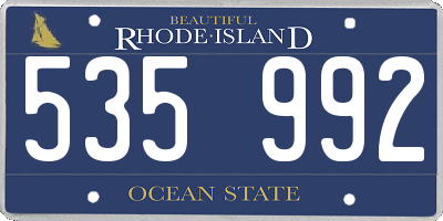 RI license plate 535992