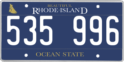 RI license plate 535996