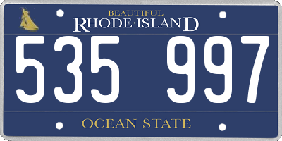 RI license plate 535997
