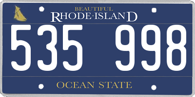 RI license plate 535998