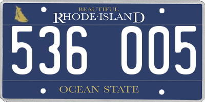 RI license plate 536005