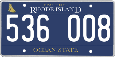 RI license plate 536008