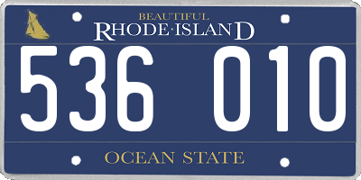 RI license plate 536010