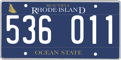 RI license plate 536011