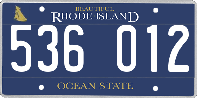 RI license plate 536012