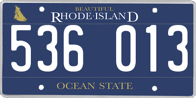 RI license plate 536013
