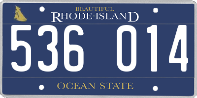 RI license plate 536014