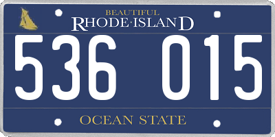 RI license plate 536015