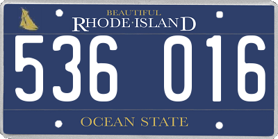 RI license plate 536016