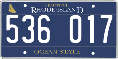 RI license plate 536017