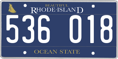 RI license plate 536018